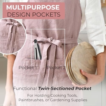 Stylish MagicLinen 100% Linen Apron for Kitchen Parties