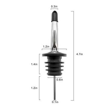 SET OF 2-16 Oz. (Ounce) Oil Vinegar Cruet, Square Tall Glass Bottle w/Stainless Steel Pourer Spout (2 PACK)