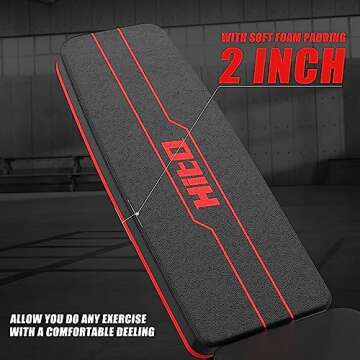 HITOSPORT Weight Bench, Adjustable Weight Bench, Strength Training Benches For Full Body Workout & Home Gym with Resistance Bands