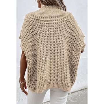 Buy Viottiset Womens Oversized Mock Neck Sweater Vest