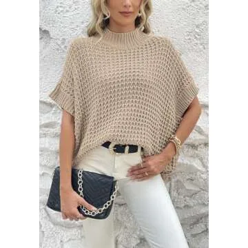 Buy Viottiset Womens Oversized Mock Neck Sweater Vest