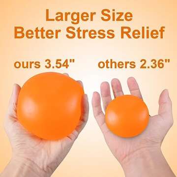 3.54" Sugar Ball Sensory Stress Balls for Adults&Kids, for Toddlers Pop Fidget Toys Squishy Fidget Balls Dough Ball for Anxiety Relief (Orange)