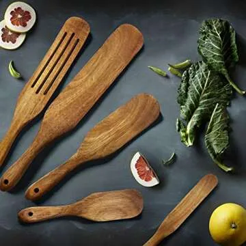 Premium Acacia Wooden Kitchen Utensils Set for Cooking