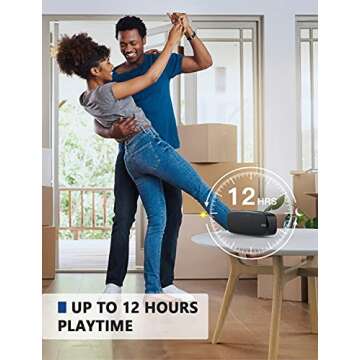 LENRUE Bluetooth Speaker, Wireless Portable Speaker with Loud Stereo Sound, Rich Bass, 12-Hour Playtime, Built-in Mic. Perfect for iPhone, Samsung and More