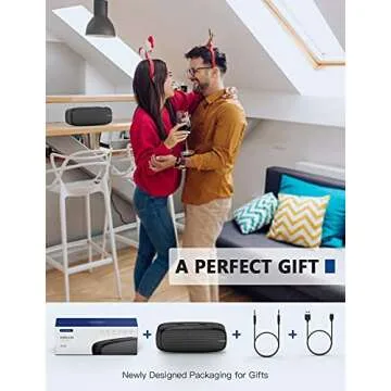 LENRUE Bluetooth Speaker, Wireless Portable Speaker with Loud Stereo Sound, Rich Bass, 12-Hour Playtime, Built-in Mic. Perfect for iPhone, Samsung and More