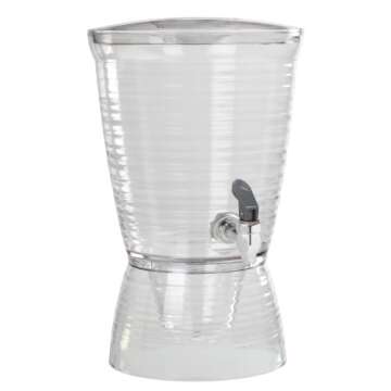 CreativeWare 1.5-Gallon Bark Beverage Dispenser, 1.5 Gallon, Clear