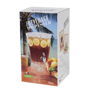 CreativeWare 1.5-Gallon Bark Beverage Dispenser, 1.5 Gallon, Clear