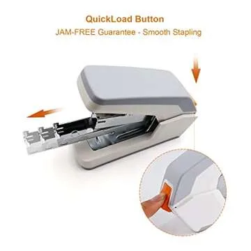 Deli Effortless Standard Desktop Stapler, One Finger Touch Stapling, Easy to Load Ergonomic Stapler, 25 Sheet Capacity, Includes 1000 Staples and A Staple Remover