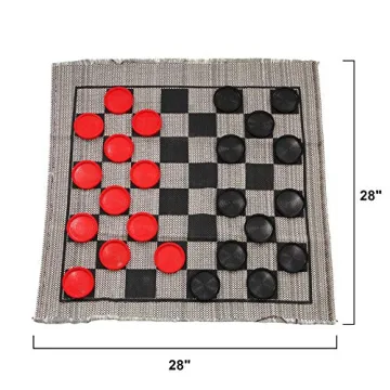 Multiflex Jumbo Checkers Rug Game - Family Fun Indoors Outdoors