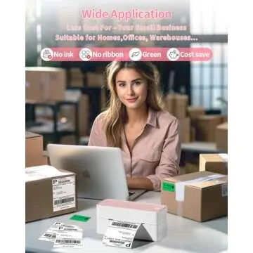 Phomemo Bluetooth Thermal Label Printer 4x6, Wireless Shipping Label Printer for Small Business and Packages for Phone&Pad&PC, Pink Thermal Label Printer for Shopify, Amazon, Etsy, UPS, FedEx