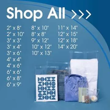 Spartan Industrial - 12" X 15" (100 Count) Crystal Clear Resealable Cello Poly Bags for Packaging, Clothing & T Shirts - Self Seal & Reinforced