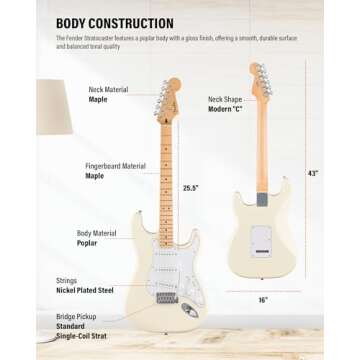 Fender Standard Stratocaster Bundle - Olympic White Guitar