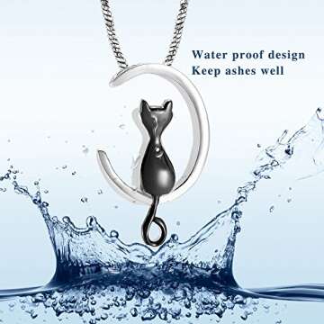 Minicremation Cremation Jewelry Urn Necklace for Ashes for Pet, Paw Print Memorial Ash Jewelry, Keepsake Pendant for Pet's Cat Dog's Ashes with Filling Kit