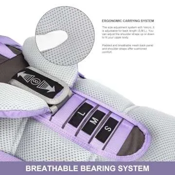 MOUNTAINTOP 60L Internal Frame Hiking Backpack for Women with Rain Cover for Camping Traveling Backpacking Purple