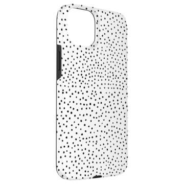iPhone 15 Plus black and white polka dots aesthetic Case