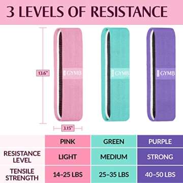 Gymbee Premium Resistance Bands for Working Out - Exercise Bands to Workout Glutes, Thighs & Legs - ...