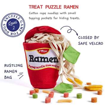 CHEWFFON Dog Puzzle Toy, Interactive & Enriching Snuffle Game for Small & Medium Dogs, Durable Hide and Seek Crinkle Toy, Treat Dispensing & Nose Work Fun