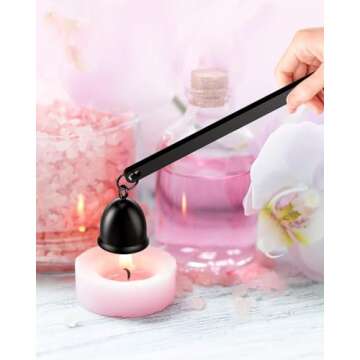 RONXS 3 in 1 Candle Accessory Set, Candle Wick Trimmer Cutter, Candle Snuffer Extinguisher, Wick Dipper with Gift Package for Candle Lover (Black)