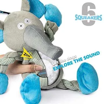 EASTBLUE Elephant Dog Squeaky Toy for Playful Pups