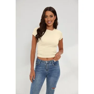 KAMISSY Women’s Athletic Crop Tee - Soft & Stylish Gym Top