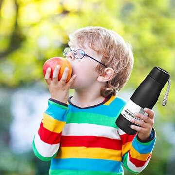 NICEMER Water Bottle, Small Water Bottle, Stainless Steel Insulated Bottle with Strap Lid, Triple-Layered Vacuum Reusable