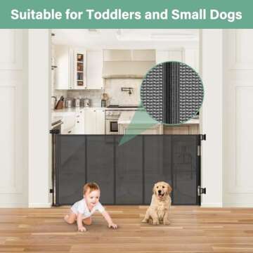 Versatile 26" Retractable Dog Gate for Kids and Pets