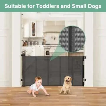 Versatile 26" Retractable Dog Gate for Kids and Pets