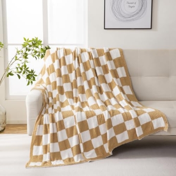 YIRUIO Checkered Chessboard Throw Blanket - Soft & Reversible