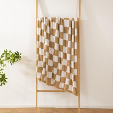 YIRUIO Checkered Chessboard Throw Blanket - Soft & Reversible