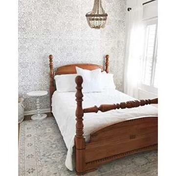 Royal Design Studio Stencils Esperanza Lace Tile Wall Stencil for Painting Wall Mural with Wallpaper Look