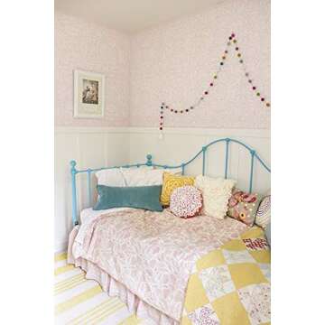 Royal Design Studio Stencils Esperanza Lace Tile Wall Stencil for Painting Wall Mural with Wallpaper Look