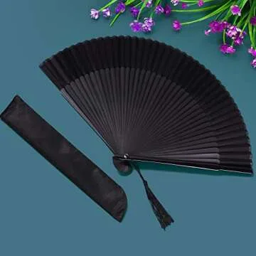 Elegant Wobe Bamboo Silk Folding Fan for Stylish Cooling