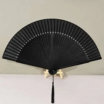 Elegant Wobe Bamboo Silk Folding Fan for Stylish Cooling