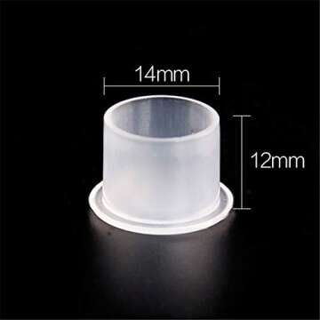 Tattoo Ink Cups 300PCS 14mm Medium Disposable Tattoo Pigment Caps with Base Plastic for Tattooing Ta...