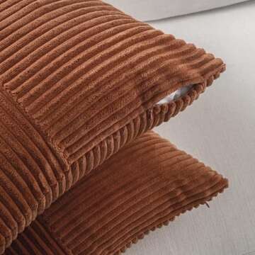 Fancy Homi 2 Pack Rust Decorative Pillow Covers 20x20