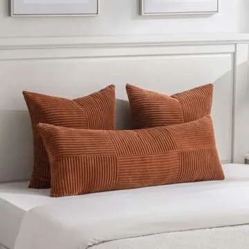 Fancy Homi 2 Pack Rust Decorative Pillow Covers 20x20