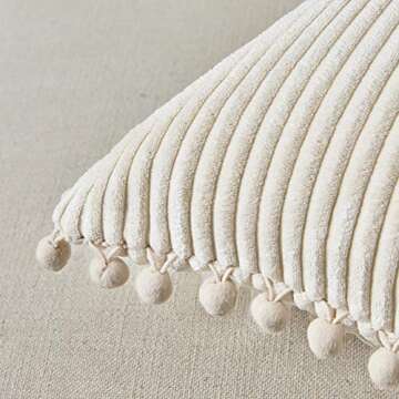 Charming Boho Pillow Covers with Cute Pom-poms