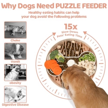 Puzzle Feeder Dog Bowl for Slow Eating & Enjoyment