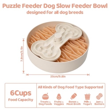 Puzzle Feeder Dog Bowl for Slow Eating & Enjoyment