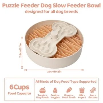 Puzzle Feeder Dog Bowl for Slow Eating & Enjoyment