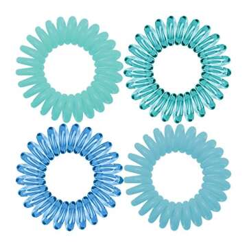 Kitsch Spiral Waterproof Ponytail Holders for Women, Teens & Girls - Stylish Phone Cord Hair Ties & ...