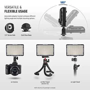 Neewer Dimmable 176 LED Video Light with 2-Pack 2600mAh Li-ion Battery and Dual USB Battery Charger Lighting Kit for Canon, Nikon and Other Digital SLR Cameras for Photo Studio Video Shooting