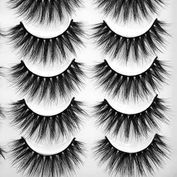 Lanflower Fake Eyelashes Natural Look Dramatic 3D Lashes Pack Faux Mink 20 Pairs 4 Styles