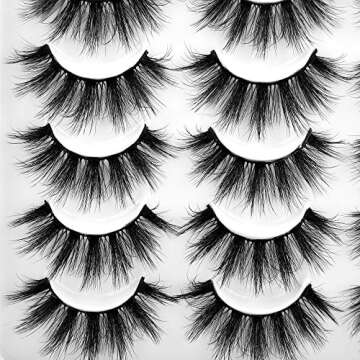 Lanflower Fake Eyelashes Natural Look Dramatic 3D Lashes Pack Faux Mink 20 Pairs 4 Styles
