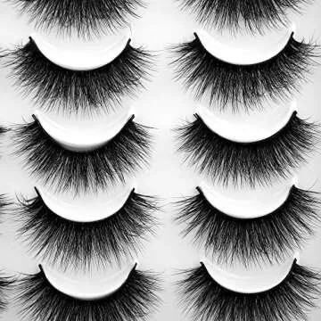 Lanflower Fake Eyelashes Natural Look Dramatic 3D Lashes Pack Faux Mink 20 Pairs 4 Styles
