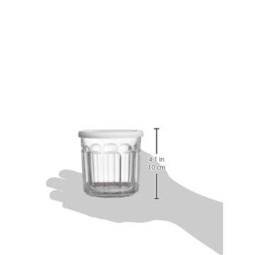 Amazon Basics Westridge Heavy Duty Drinking Glass with Storage Lid, 14-Ounce - Set of 8 (4 Glasses, 4 Lids)