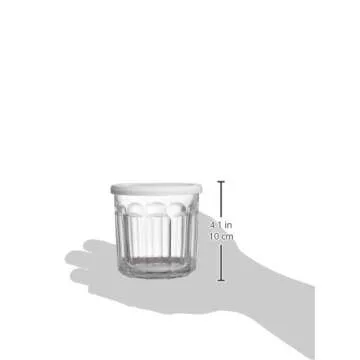 Amazon Basics Westridge Heavy Duty Drinking Glass with Storage Lid, 14-Ounce - Set of 8 (4 Glasses, 4 Lids)