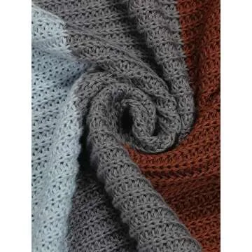 ECOWISH Cardigan Sweaters for Women Lightweight Fall Color Block Striped Long Sleeve Open Front Cozy Knitted Coats Outwear Small Black