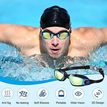 6 Pack Swim Goggles | Antifog Polarized Protection for All Ages