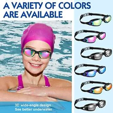 6 Pack Swim Goggles | Antifog Polarized Protection for All Ages